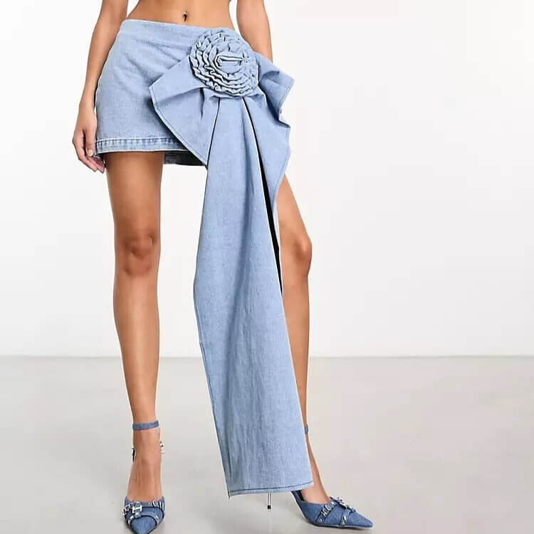 

Мини-юбка Kyo The Brand Denim Corsage Detail, голубой