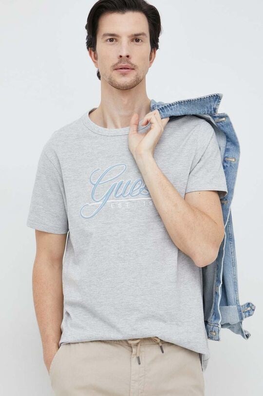 

Футболка из хлопка Guess, серый