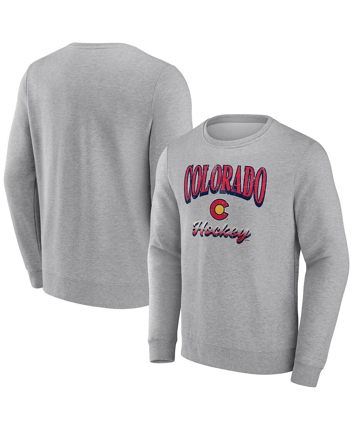 

Мужская фирменная толстовка heather grey colorado avalanche special edition 2.0 pullover толстовка Fanatics, мульти