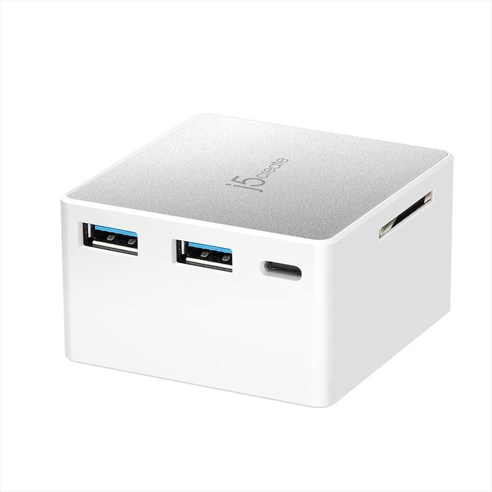 Док-станция j5create Powered Mini USB-C, белый док станция j5create ultradrive mini dock для microsoft surface pro 7 jcd324s blk черный