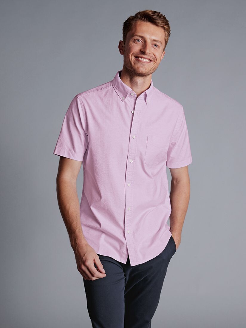 

Charles Tyrwhitt оксфордская рубашка с короткими рукавами, фиолетово-фиолетовая