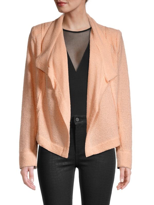 

Куртка Donna Karan New York из махровой ткани с открытым передом, blush