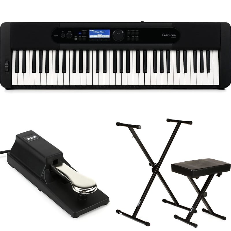 

Casio CT-S400 61-клавишный ультрапортативный аранжировщик Keyboard Essentials Bundle — черный CTS400EssBun