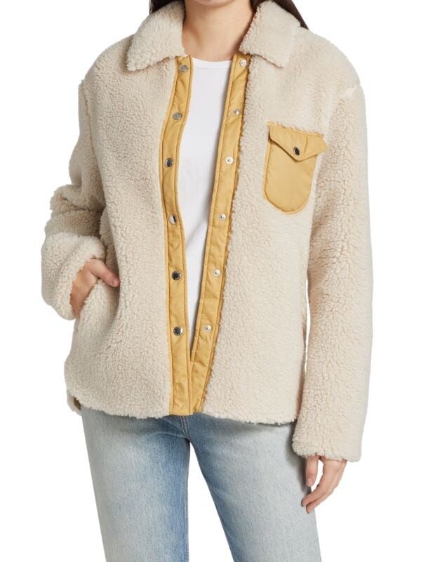 

Куртка Rag & Bone из мягкого шерпа, ivory
