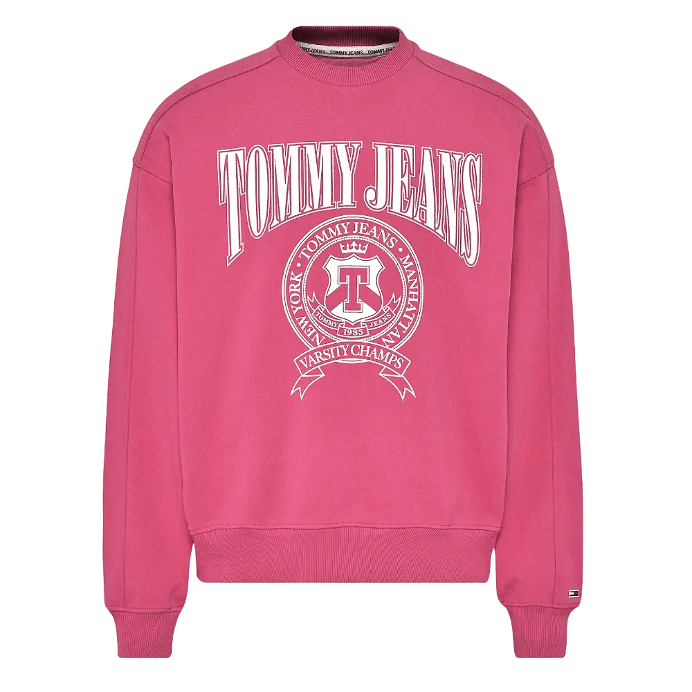 

Свитшот Tommy Jeans Varsity Logo, розовый