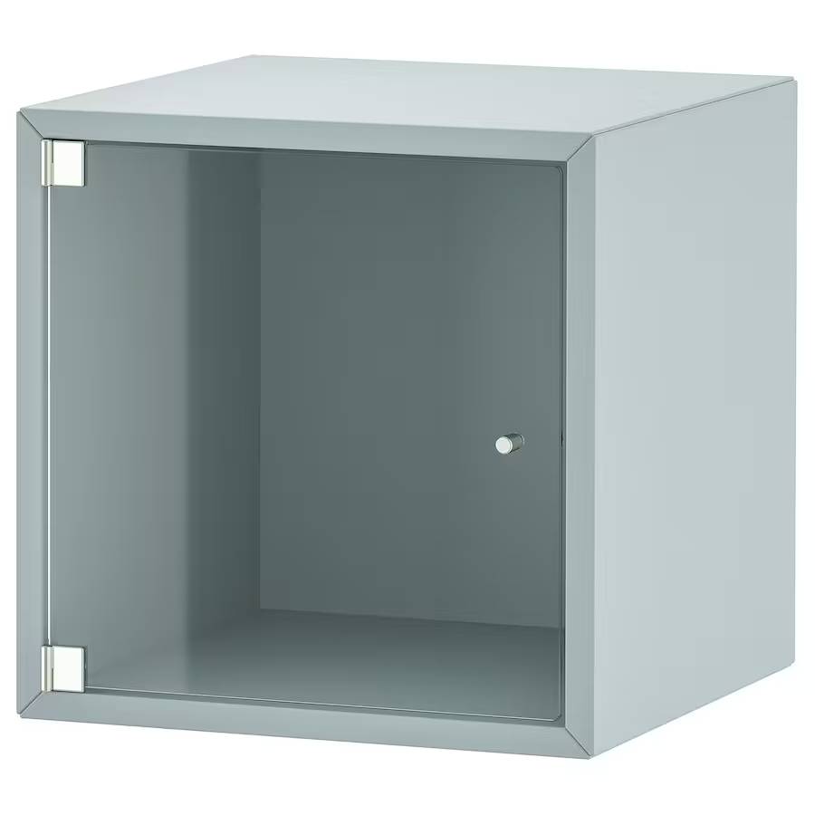 Навесной шкаф + дверца Ikea Eket, серо-голубой