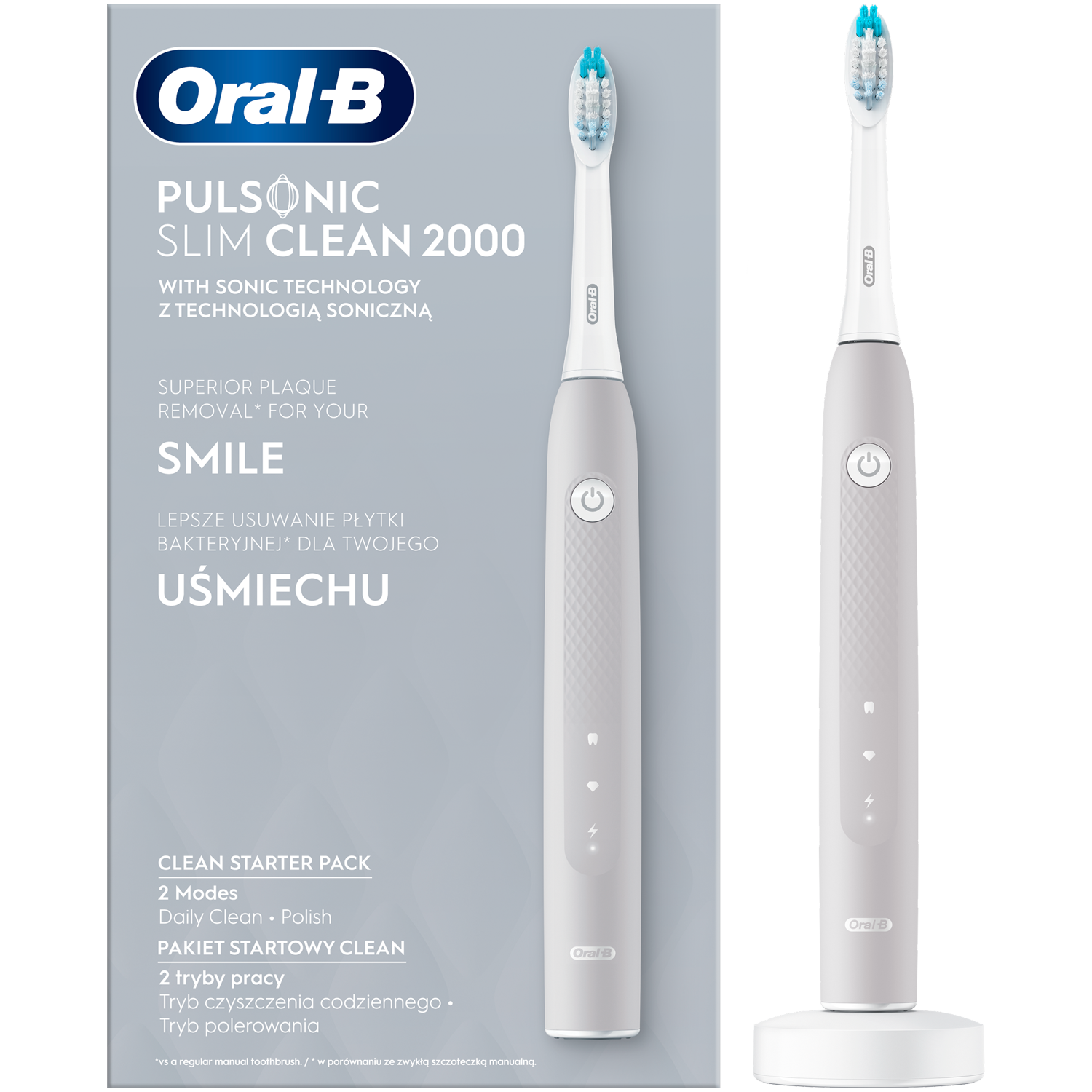 Зубная щетка Oral-B Pulsonic Slim Clean 2000 Grey - фото