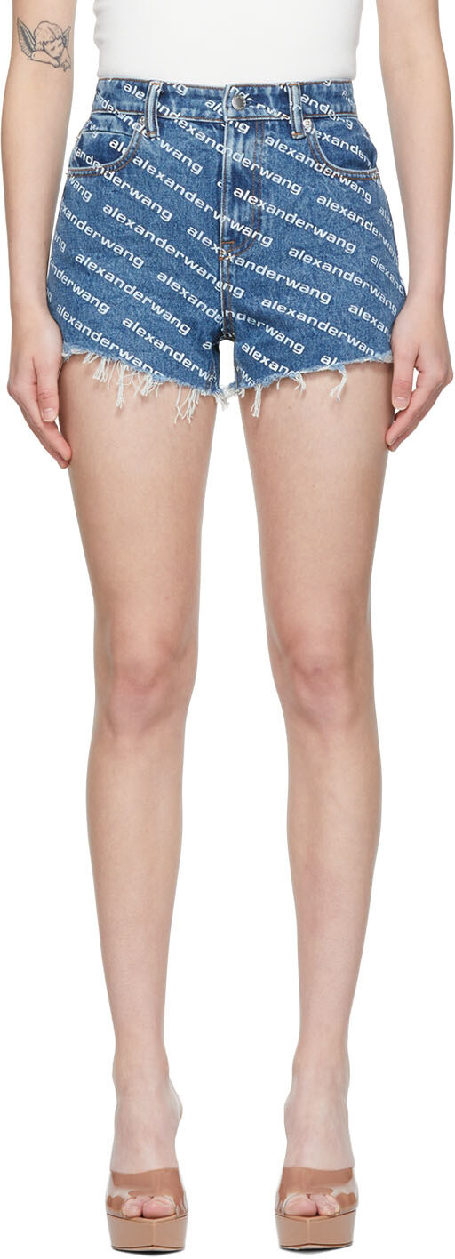 

Синие джинсовые шорты Alexander Wang