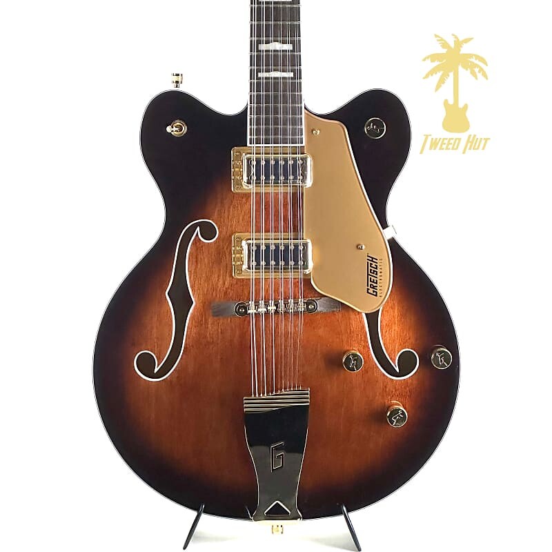 

Gretsch G5422G-12 Electromatic Classic с полым корпусом, 12-струнная двойная насечка, золотая фурнитура, лавровая накладка на гриф, одноствольный взрыв G5422G-12 Electromatic Classic