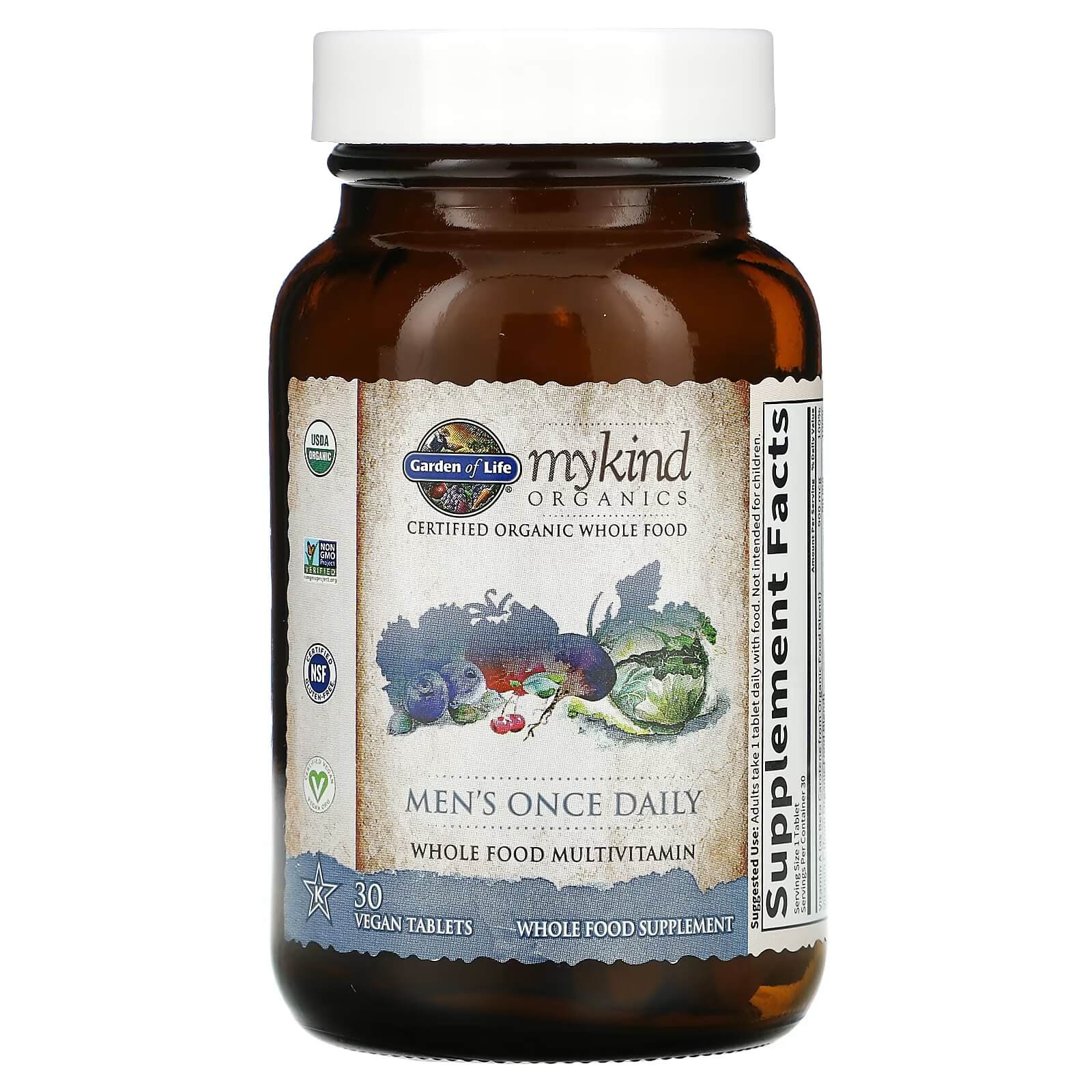 MyKind Organics, для мужчин 30 таблеток, Garden of Life пробиотик детский арбуз 30 жевательных таблеток garden of life