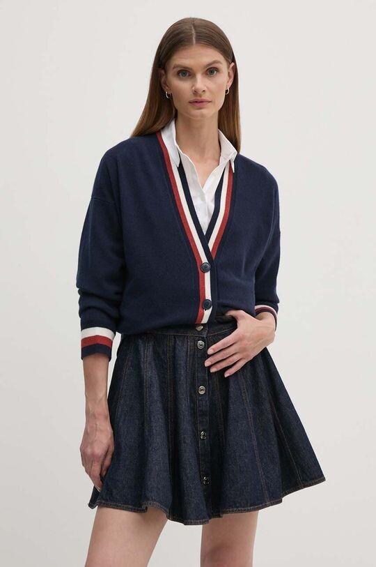 

Шерстяной кардиган Tommy Hilfiger, темно-синий