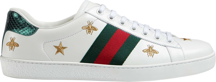 Кроссовки Gucci Ace Embroidered Bees and Stars, белый - фото