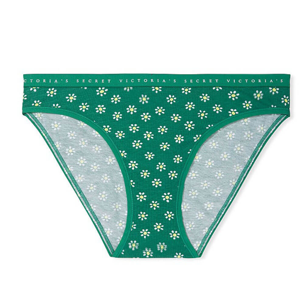 

Трусики-бикини Victoria's Secret Stretch Cotton, зеленый/белый