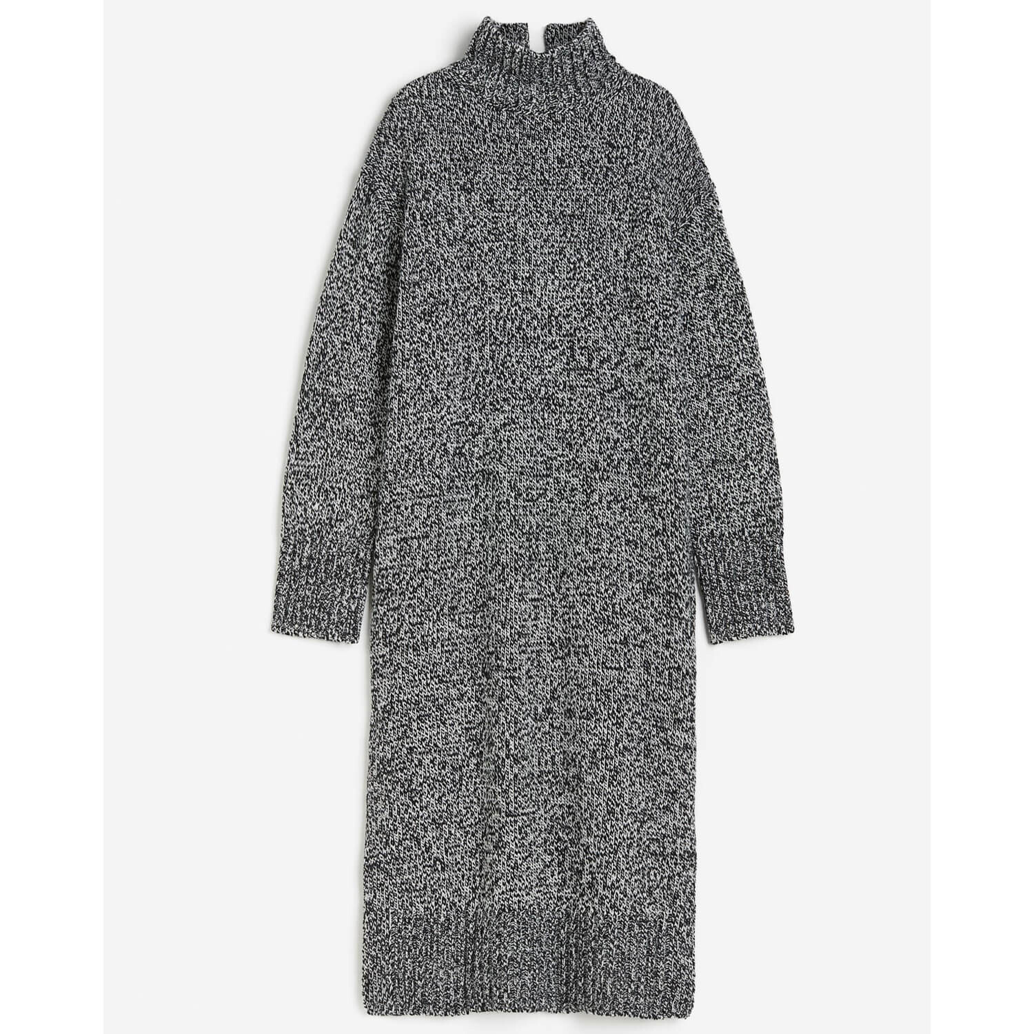 

Платье H&M Knit Mock Turtleneck, черный меланж