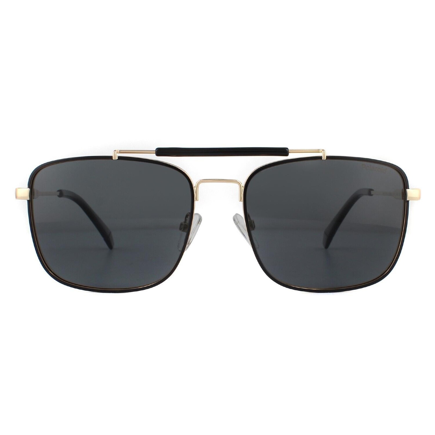 

Поляризованные солнцезащитные очки Aviator Black Gold Grey Polaroid, золото