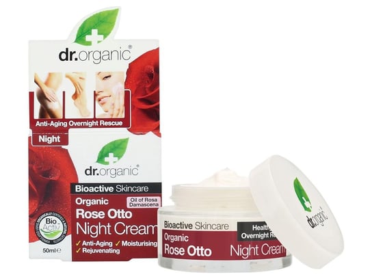 Доктор Organic Bioactive Skincare, ночной крем с розовым маслом, 50 мл, Dr.Organic