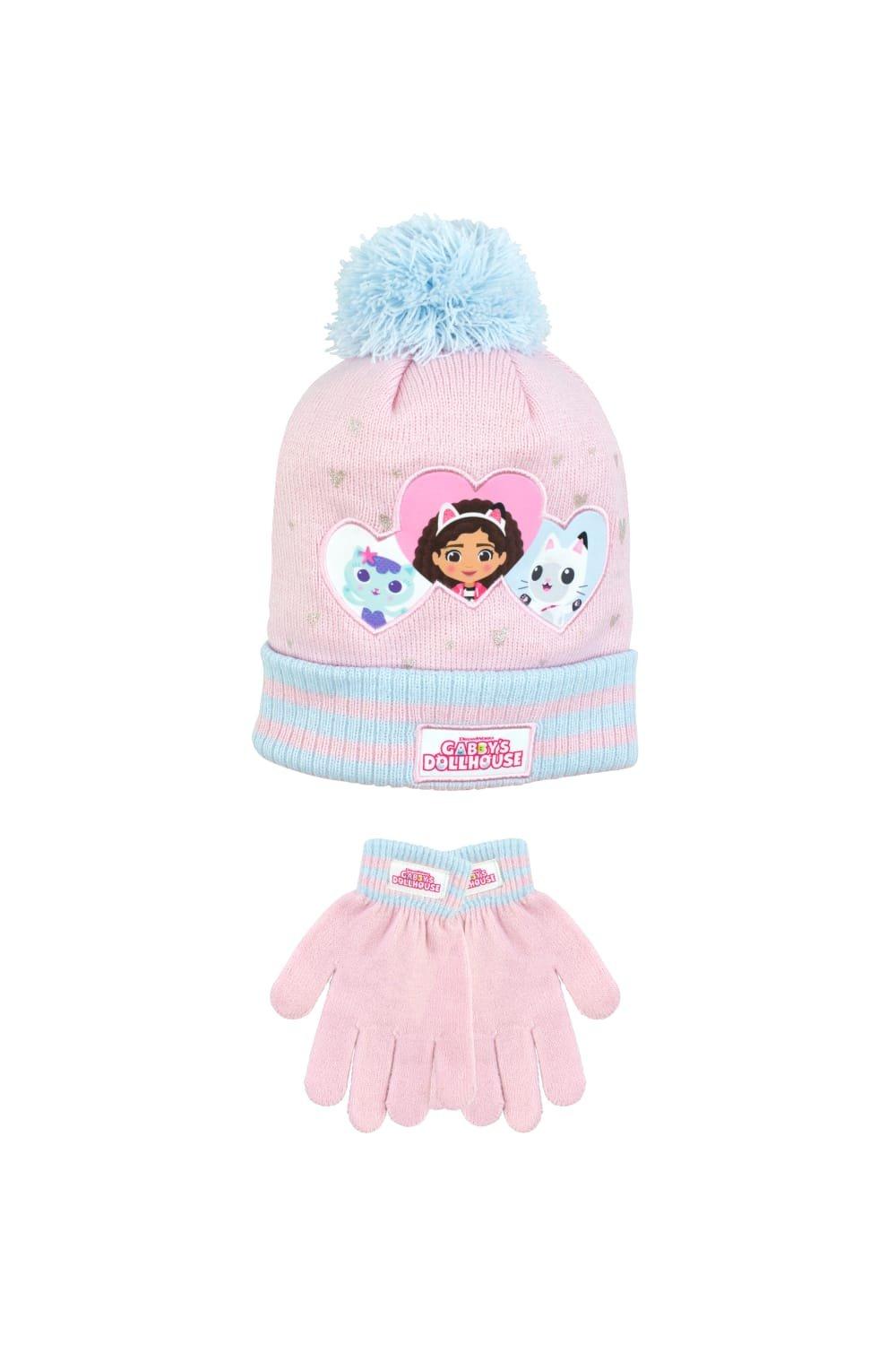 Комплект зимней шапки и перчаток Gabby's Dollhouse, розовый