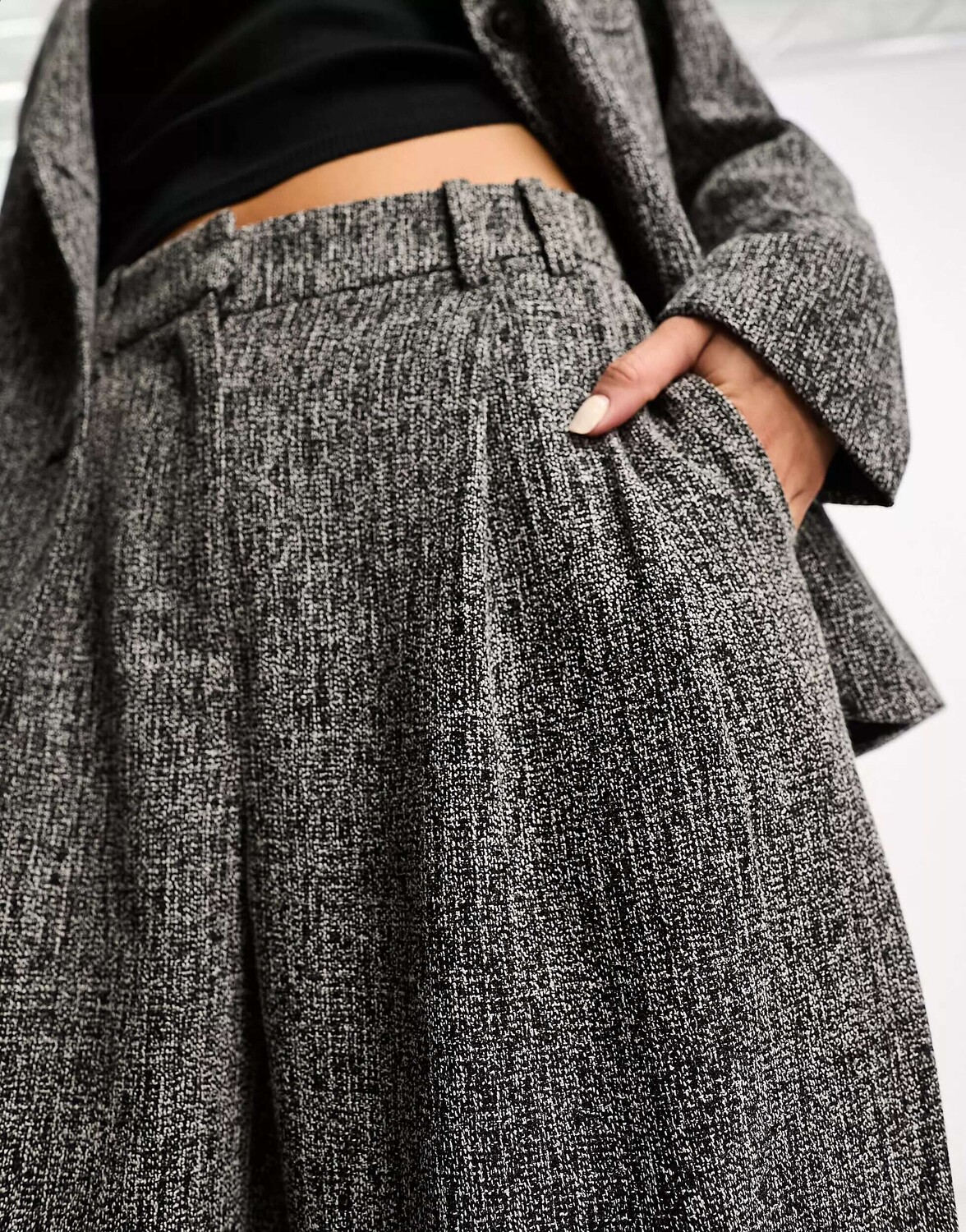 

Угольные брюки Vero Moda Aware с текстурированной меланжевой отделкой