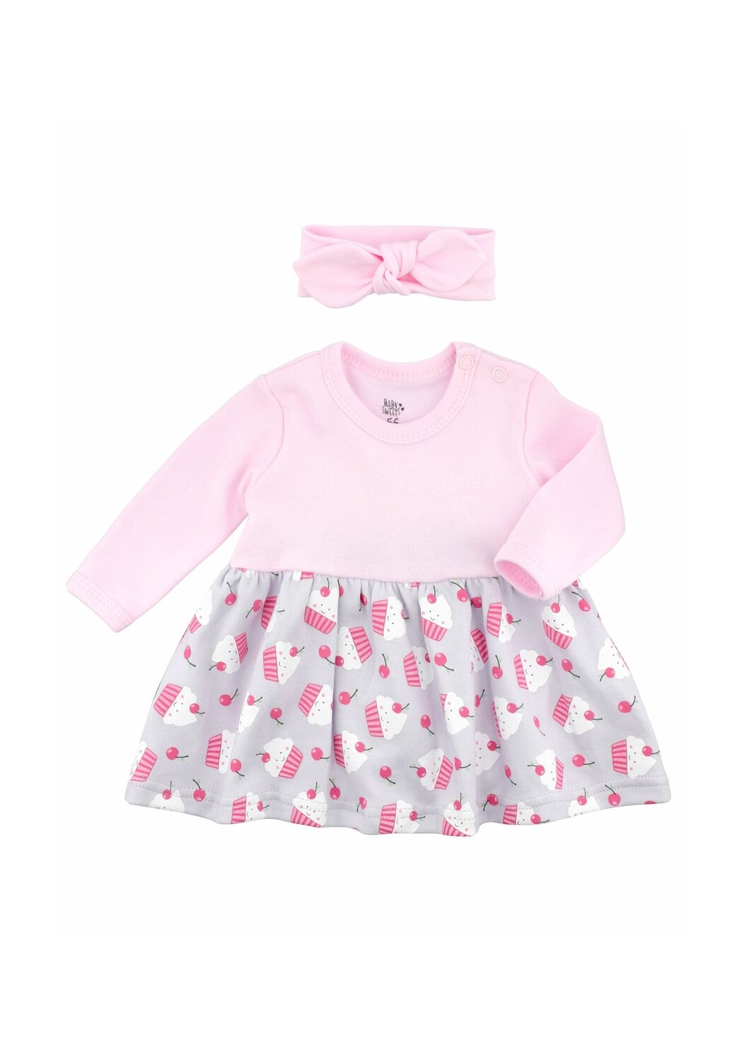 

Комплект из 2 предметов: платье + аксессуары для волос Little Cupcake BABY SWEETS, цвет Grau Rosa Neugeborene