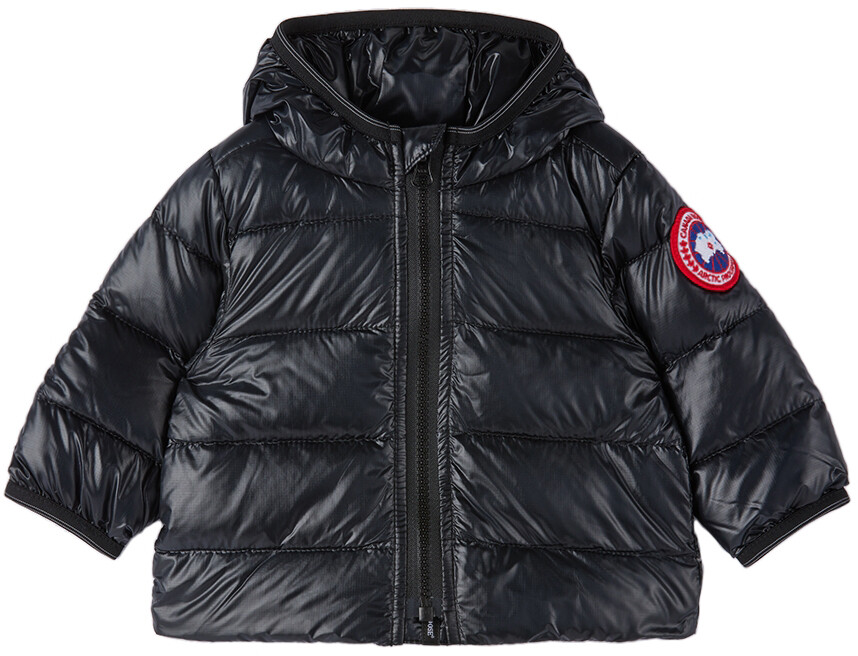 

Черный пуховик с капюшоном Baby Crofton Canada Goose Kids