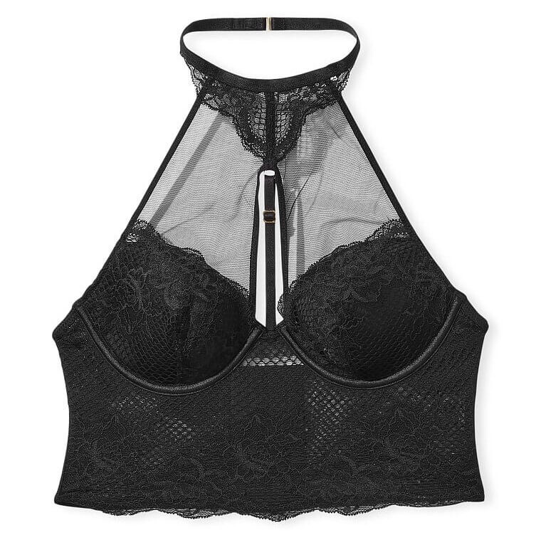 

Карсетный топ Victoria's Secret Very Sexy High-Neck Lace, черный