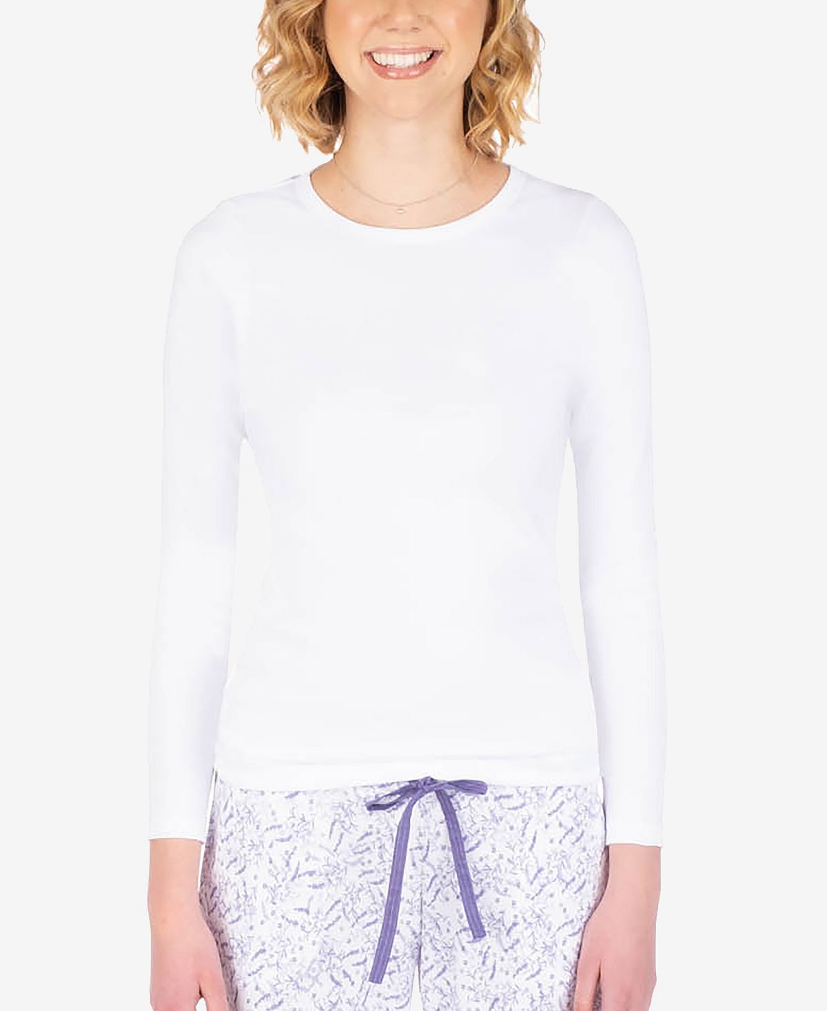 цена Женская базовая рубашка с длинным рукавом Pajamas for Peace, белый