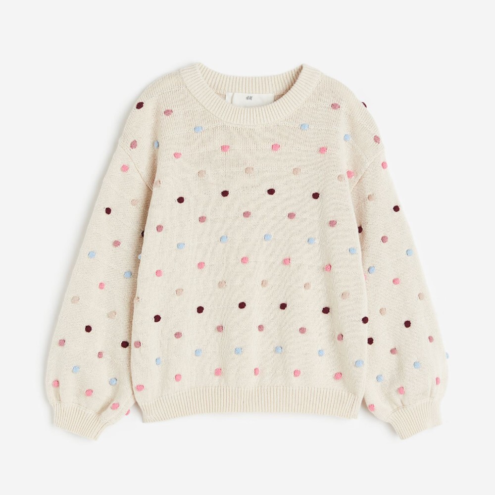 

Свитер H&M Kids Textured-knit, кремовый
