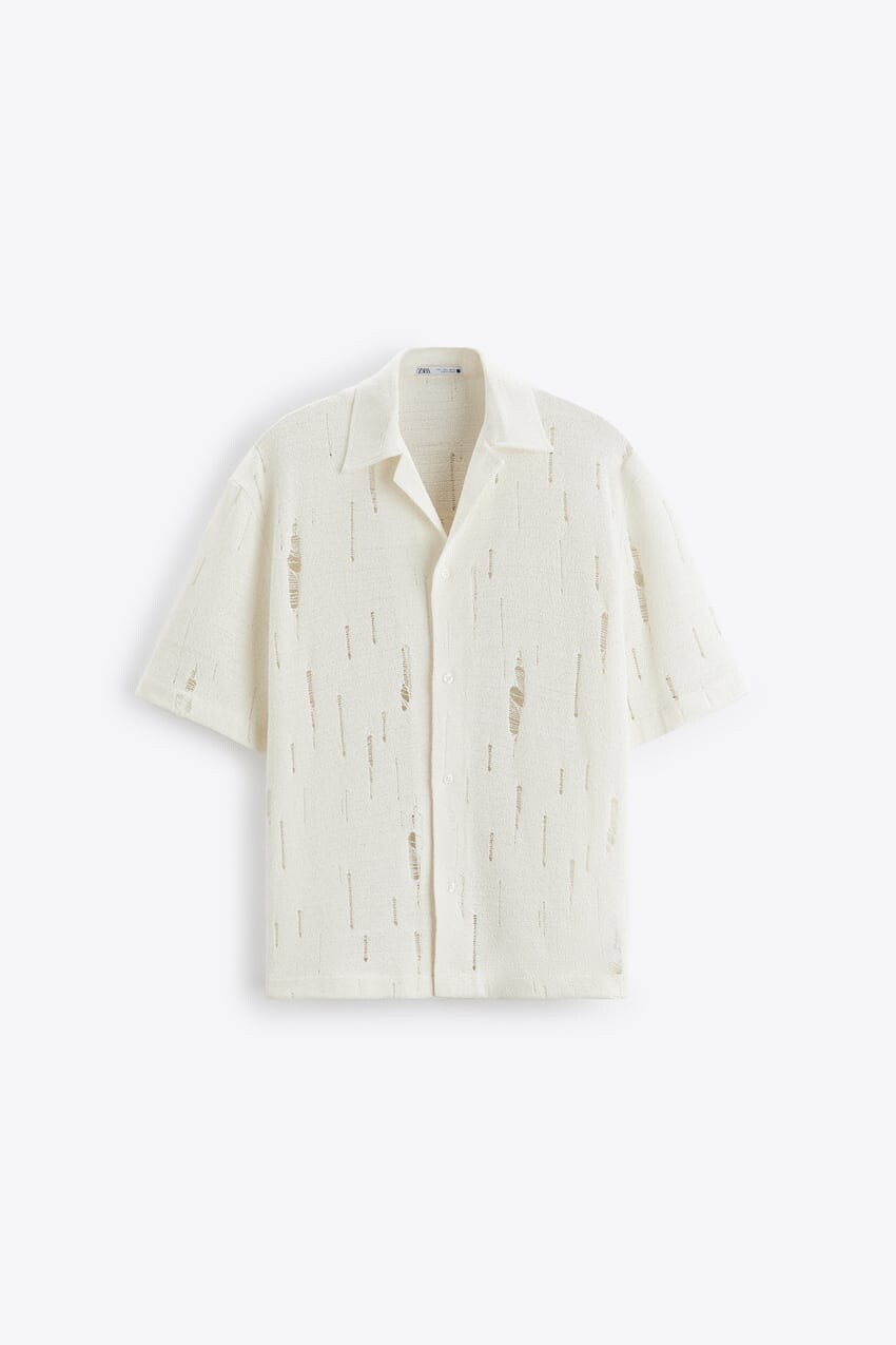 

Рубашка Zara textured, белый