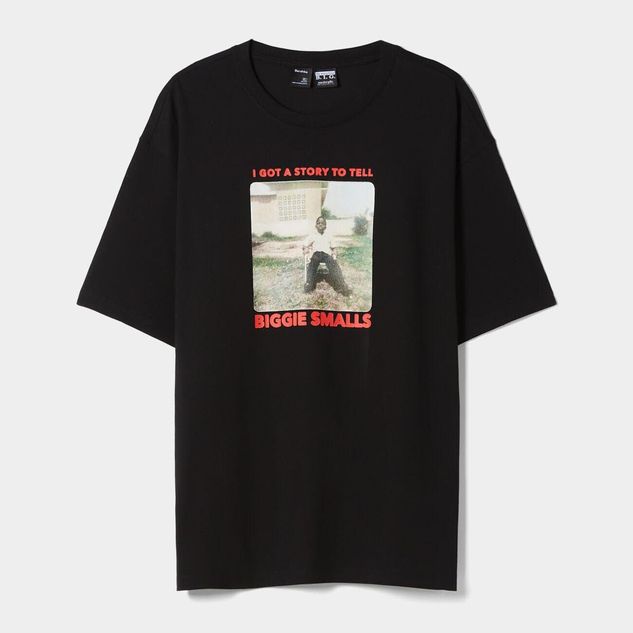 

Футболка Bershka The Notorious B.I.G. Print Boxy Fit Short Sleeve черный