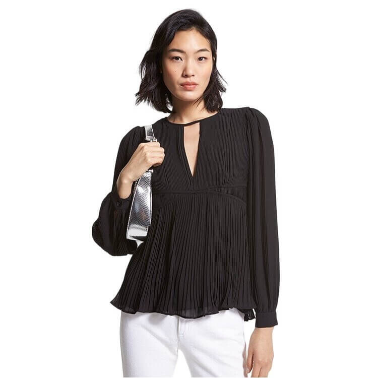 

Блузка из жоржета Michael Michael Kors Pleated, черный
