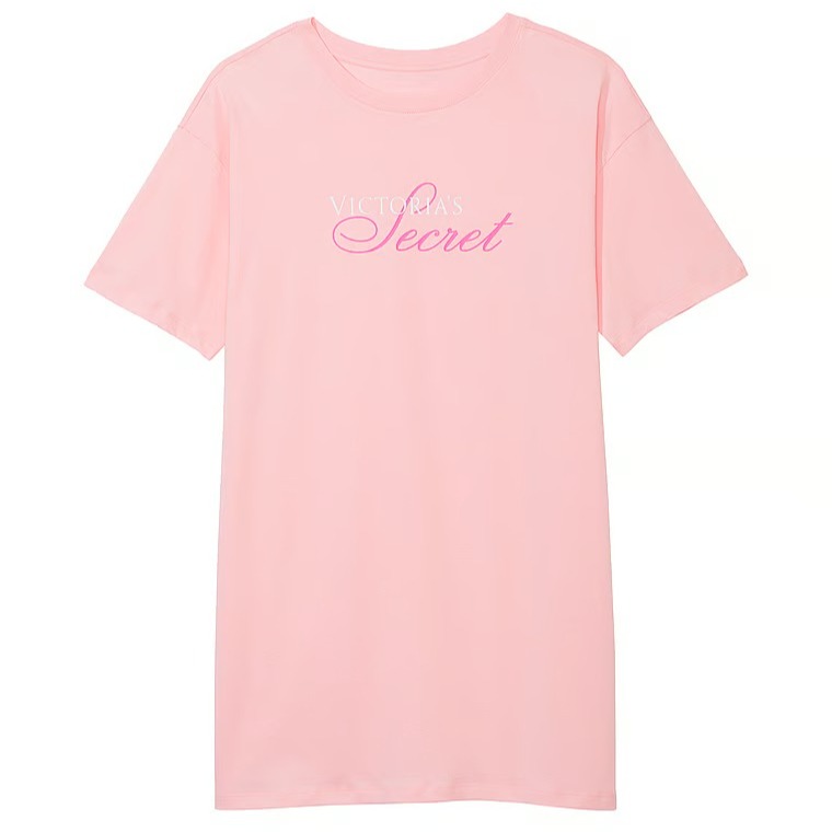 Ночная рубашка Victoria's Secret Cotton, розовый ночная рубашка oysho stretch cotton stripe пыльно розовый