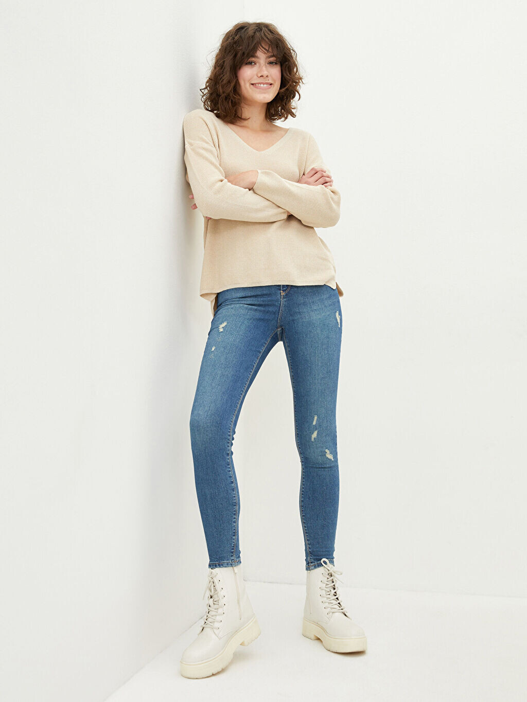

Супероблегающие женские джинсы Rodeo с высокой талией и карманами LCW Jeans