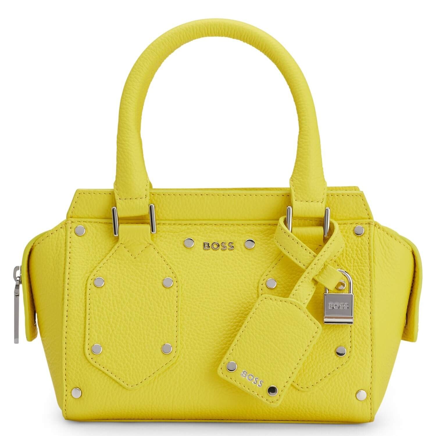 

Сумка-тоут Boss Grained-leather Mini With Padlock And Tag, желтый