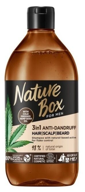

Nature Box Men Hemp Oil 3in1 шампунь, 385 ml