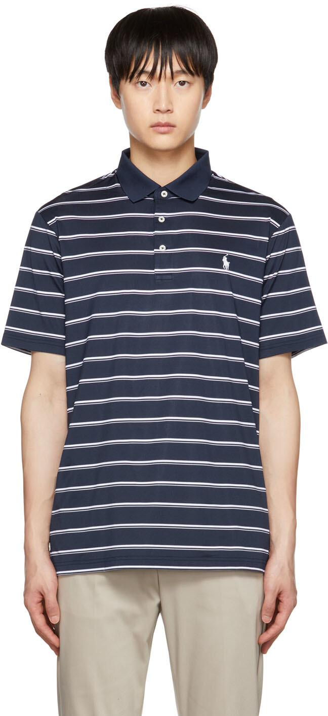 

Поло темно-синего цвета в полоску Polo Ralph Lauren
