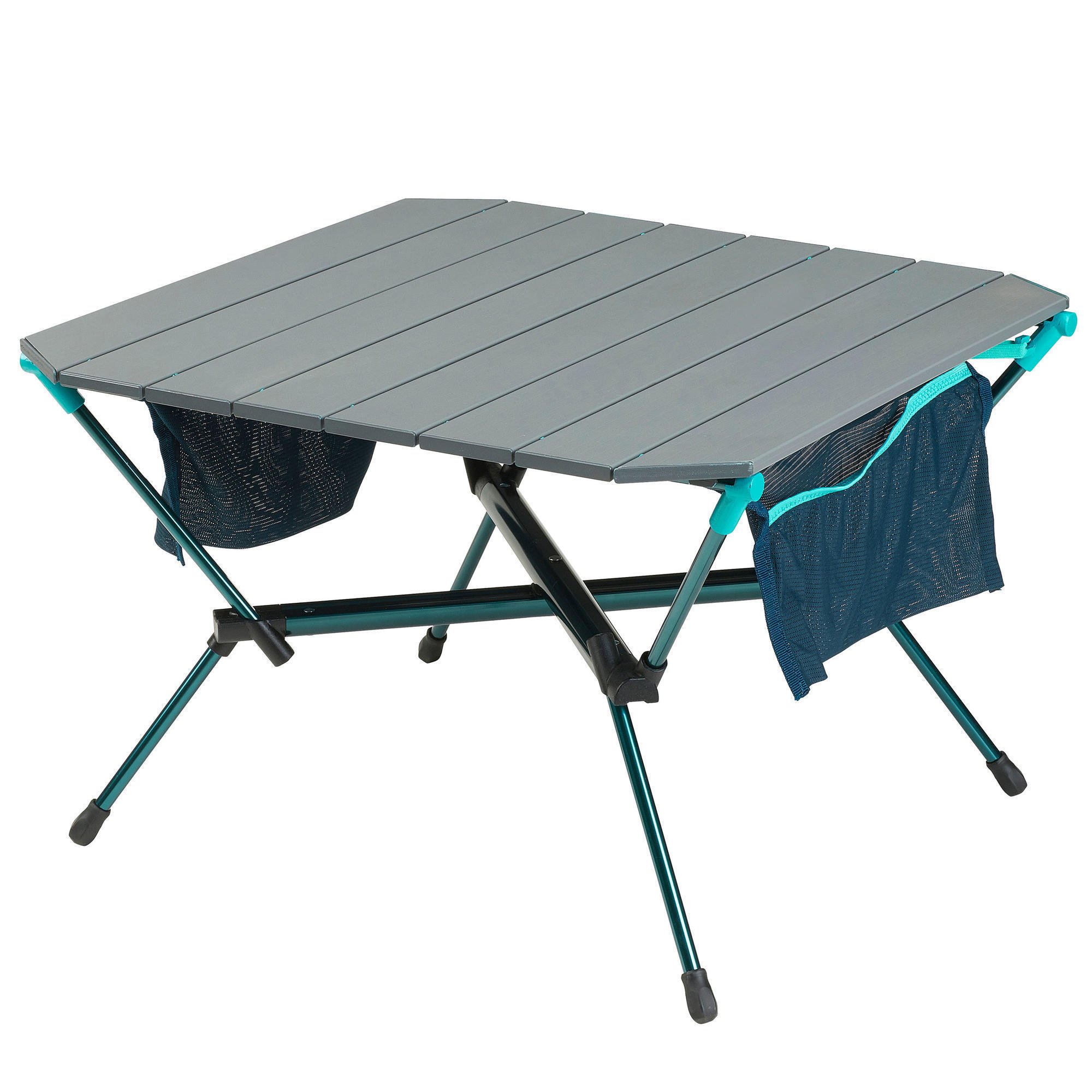 Походный стол низкий Quechua MH500 компактный, серый / синий