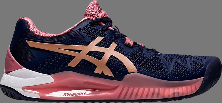 Кроссовки wmns gel resolution 8 'peacoat rose gold' Asics, синий - фото