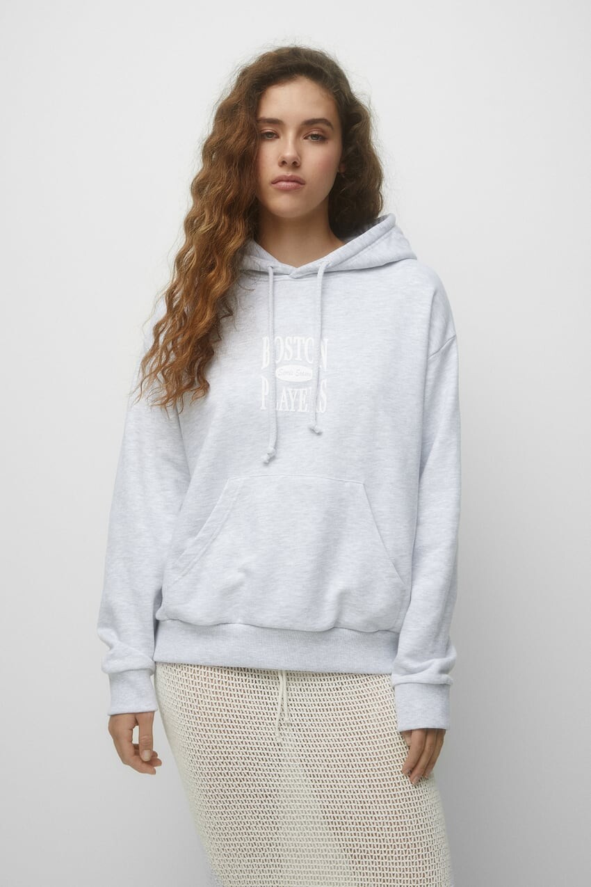 

Толстовка оверсайз Pull&Bear, серый