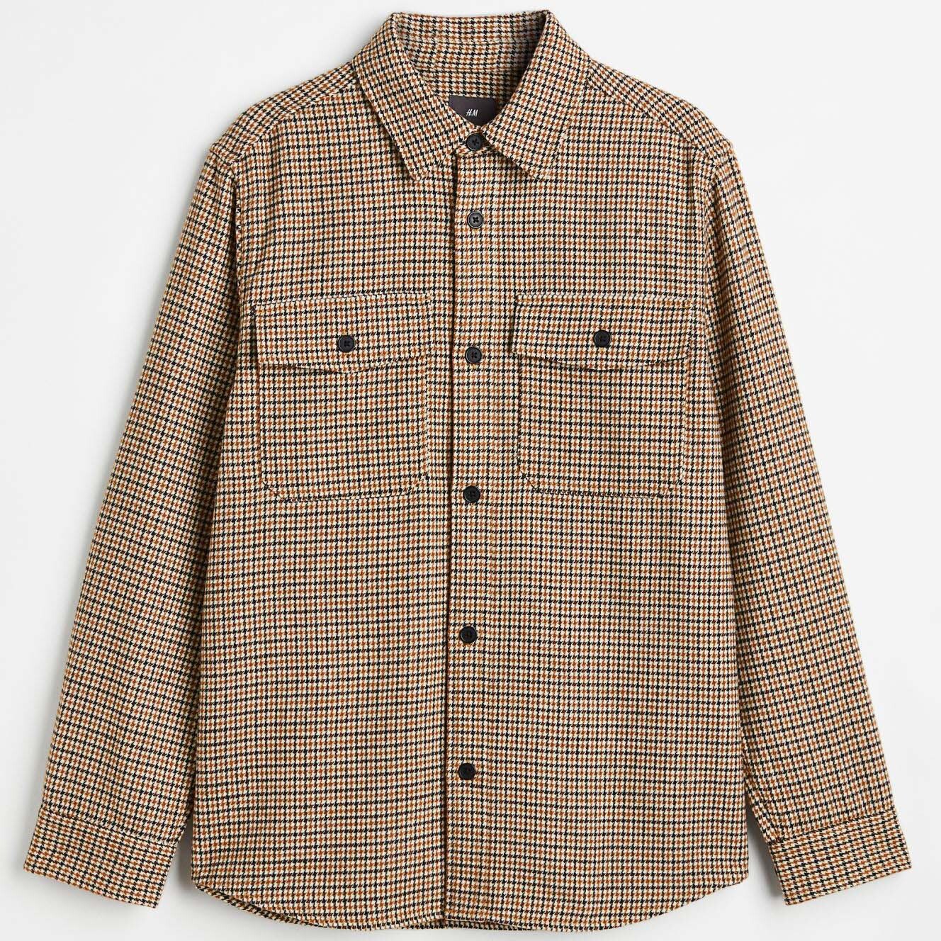 

Верхняя рубашка H&M Houndstooth-pattern, коричневый/мультиколор
