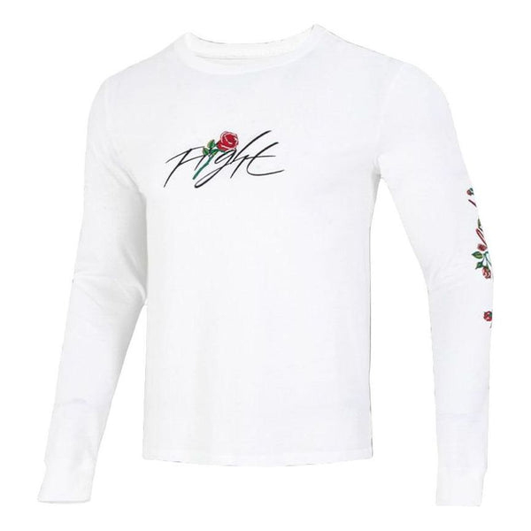 Толстовка Men's Nike Sleeve Side Flowers Logo Printing Round Neck Long Sleeves, белый