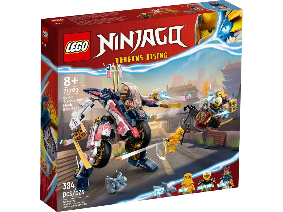 Конструктор Lego Ninjago Sora's Transforming Mech Bike Racer 71792, 384 детали конструктор lego ninjago zane s titan mech battle 71738