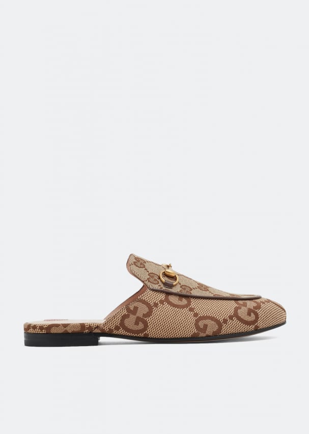 Слиперы GUCCI Princetown jumbo GG slippers, коричневый gucci gg 3716 s ina