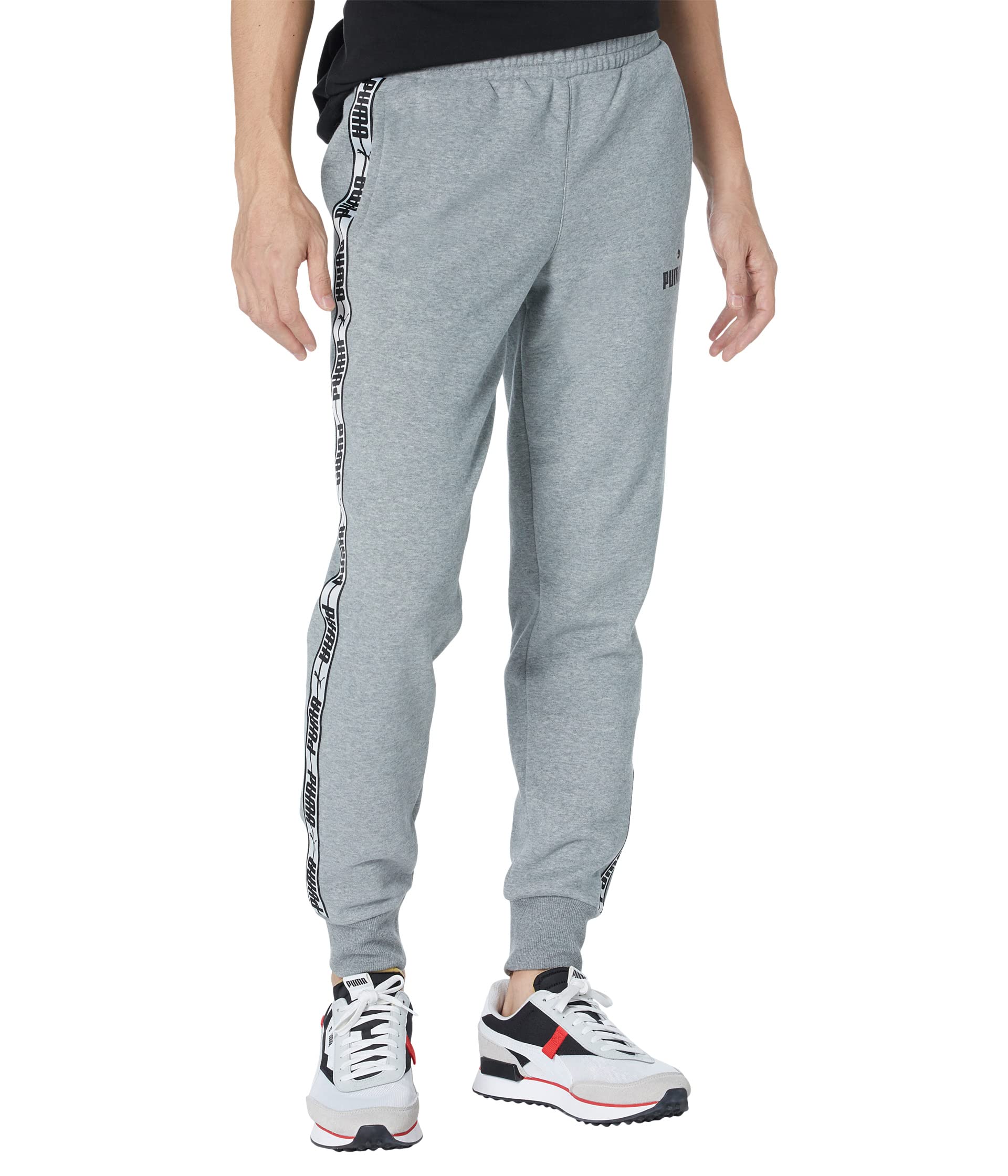Мужские брюки спортивные Puma Taping Pants Fleece, серый футболка puma intersect tee цвет medium gray heather blue