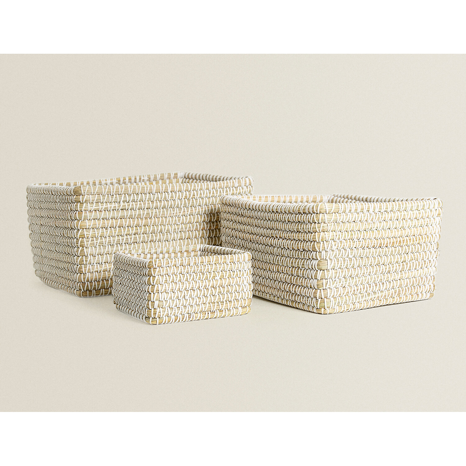 

Корзина Zara Home Contrast Rectangular, бежевый