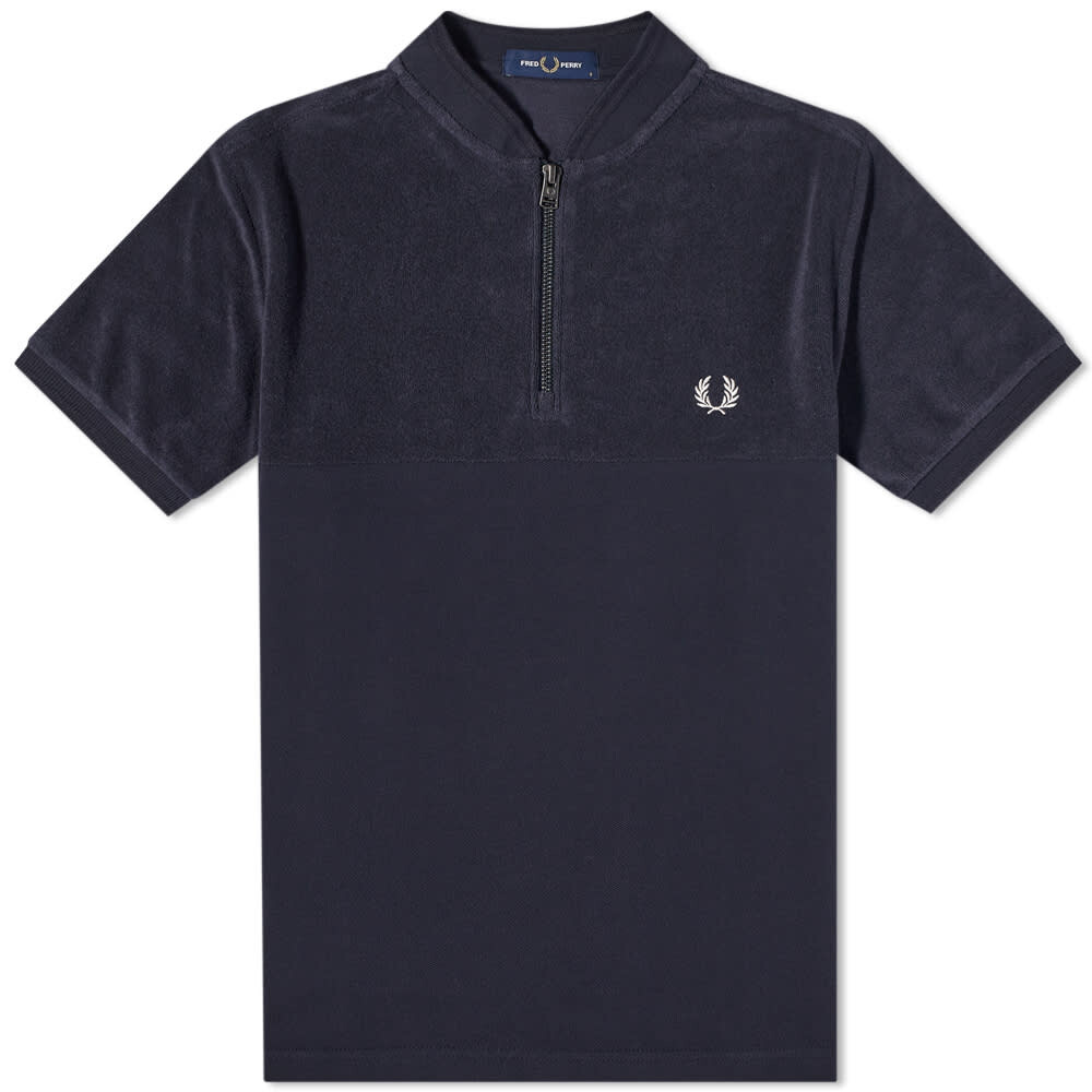 

Футболка Fred Perry Towelling Zip Neck Polo, Черный