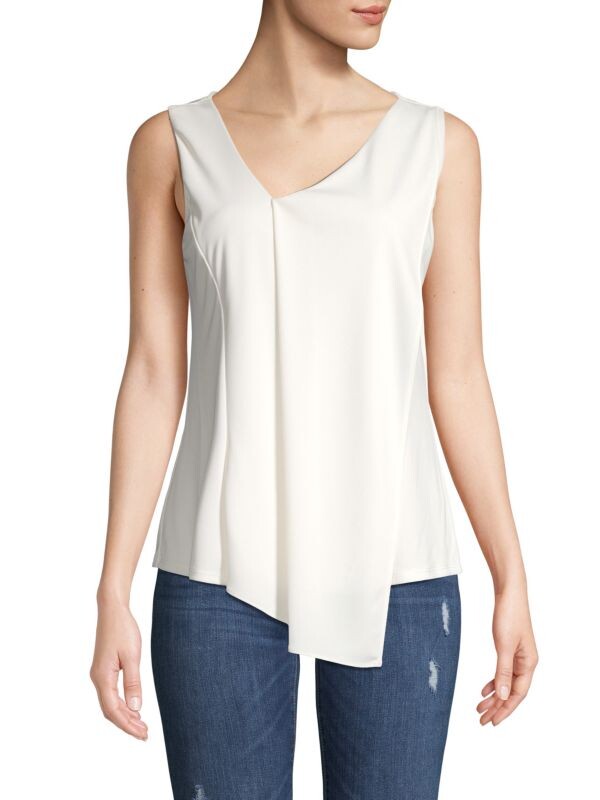 

Асимметричный топ с v-образным вырезом Donna Karan New York Ivory