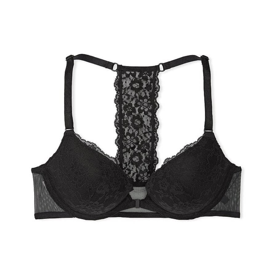 Бюстгальтер Victoria's Secret Sexy Tee Push-Up Leopard Lace, черный цена и фото