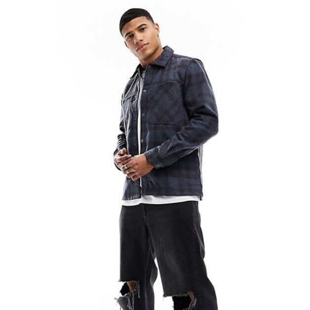 

Куртка-рубашка River Island Regular Fit, темно-синий