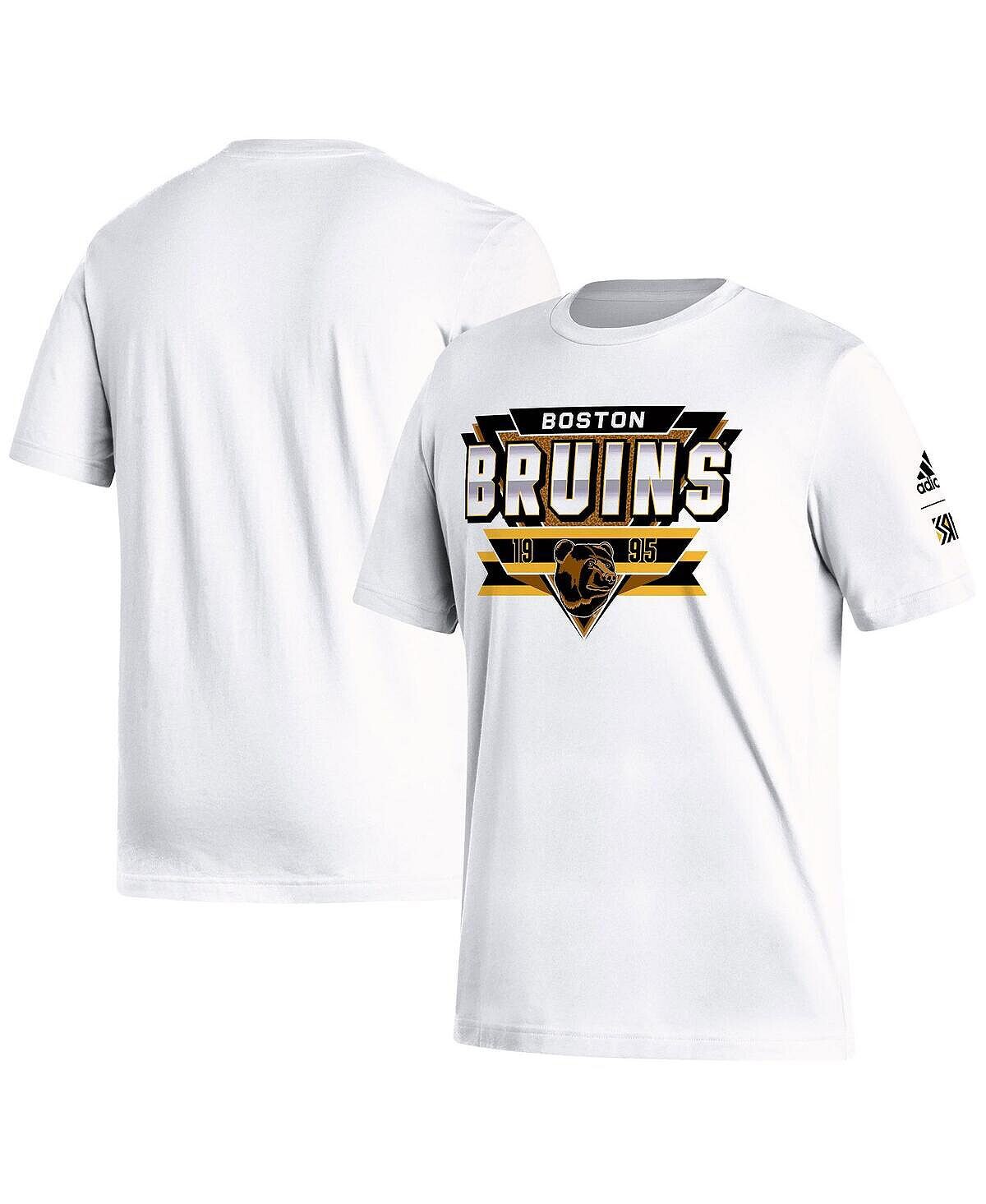 

Мужская белая футболка boston bruins reverse retro 2.0 fresh playmaker adidas, белый