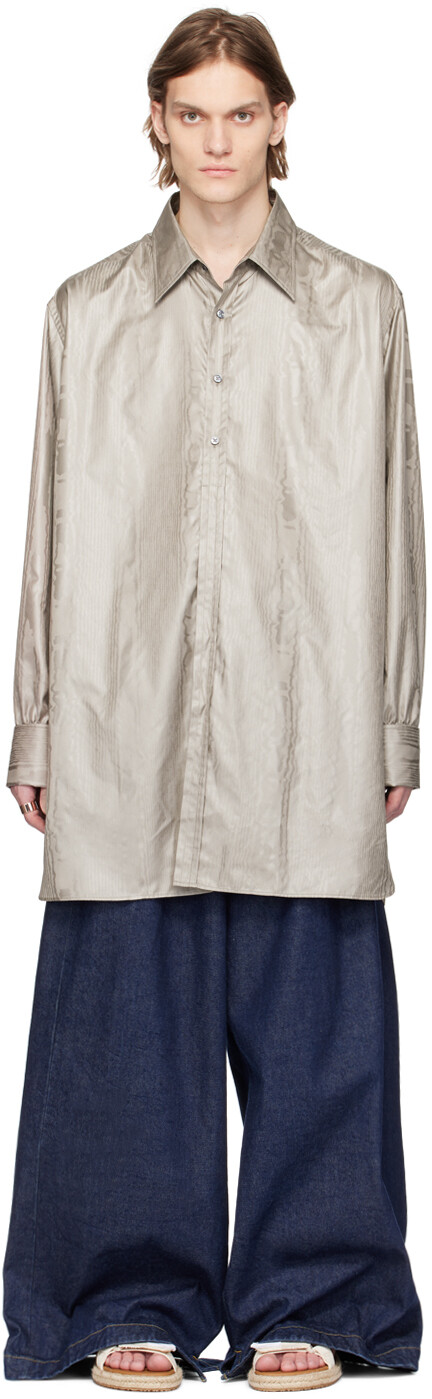 

Серо-коричневая полосатая рубашка Maison Margiela